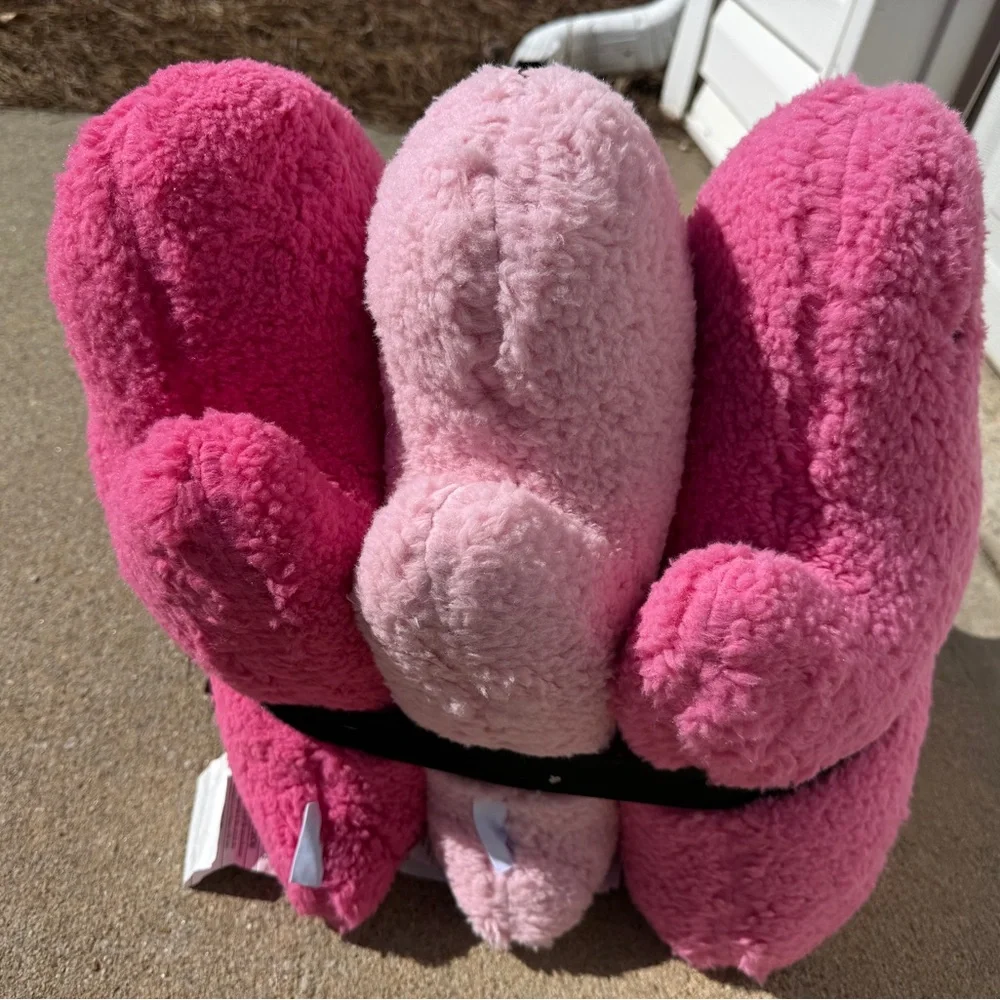 Martha Stewart Set of 3 Pink Plush Ghost Pillows- NWT